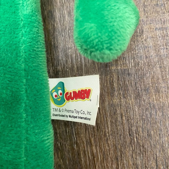 Gumby Green Plush 9" Prema Toy Stuffed Animal Bendable Character Figure Kid Gift - Picture 8 of 9